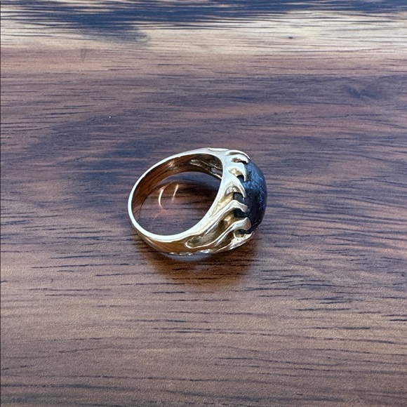 🤩14K SOLID GOLD & BLACK OPAL RARE UNIQUE ONE OF A KIND CUSTOM RING MENS/womens - Picture 13 of 17